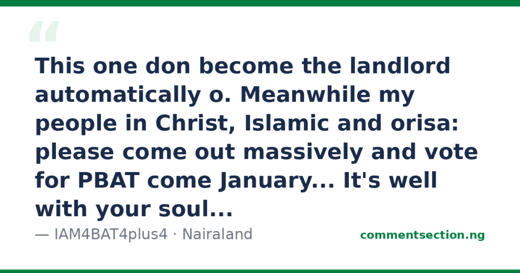 Quote card: IAM4BAT4plus4’s campaign sermon hijacking a Nairaland thread